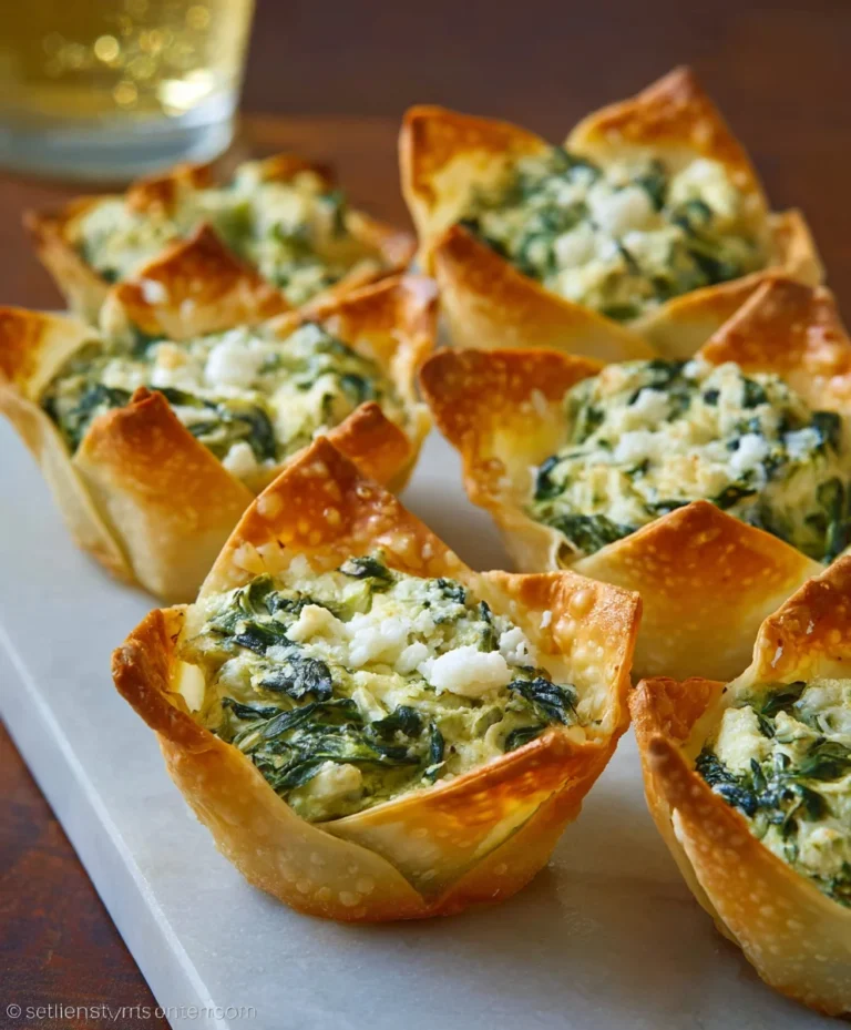 Spinach Artichoke Dip Wonton Cups Recipe