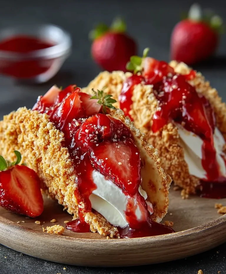 Strawberry Crunch Cheesecake Tacos-Delicious Dessert