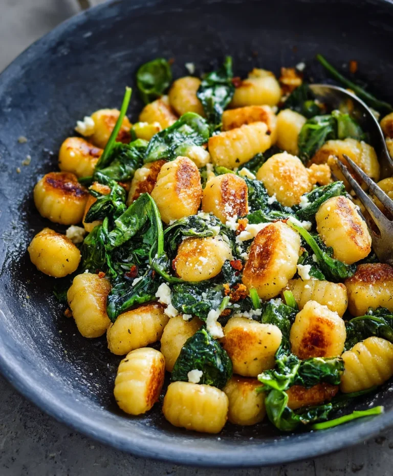 Crispy Gnocchi with Spinach Feta – Easy Recipe