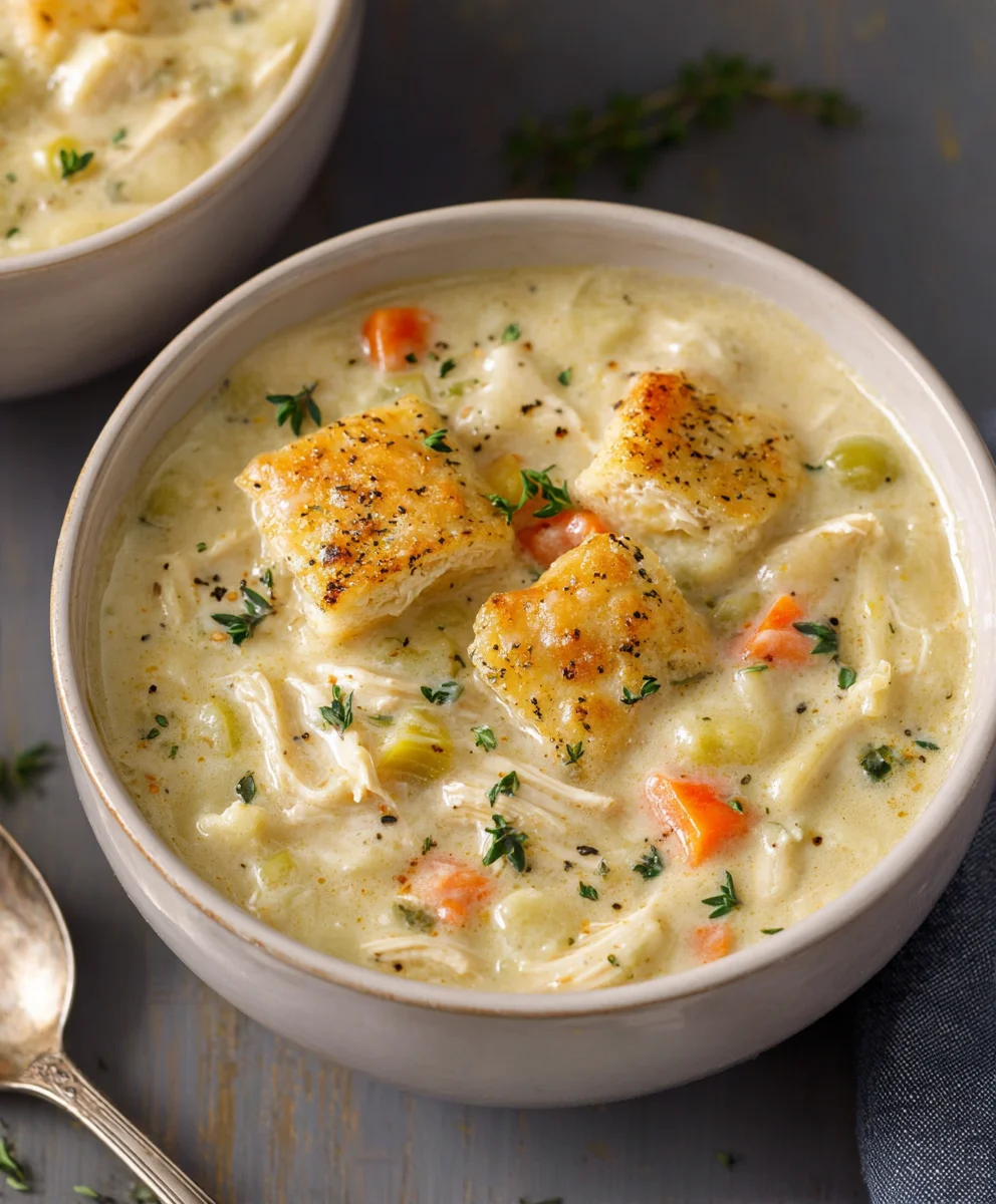 Creamy Chicken Pot Pie Soup - Easy Comfort Food