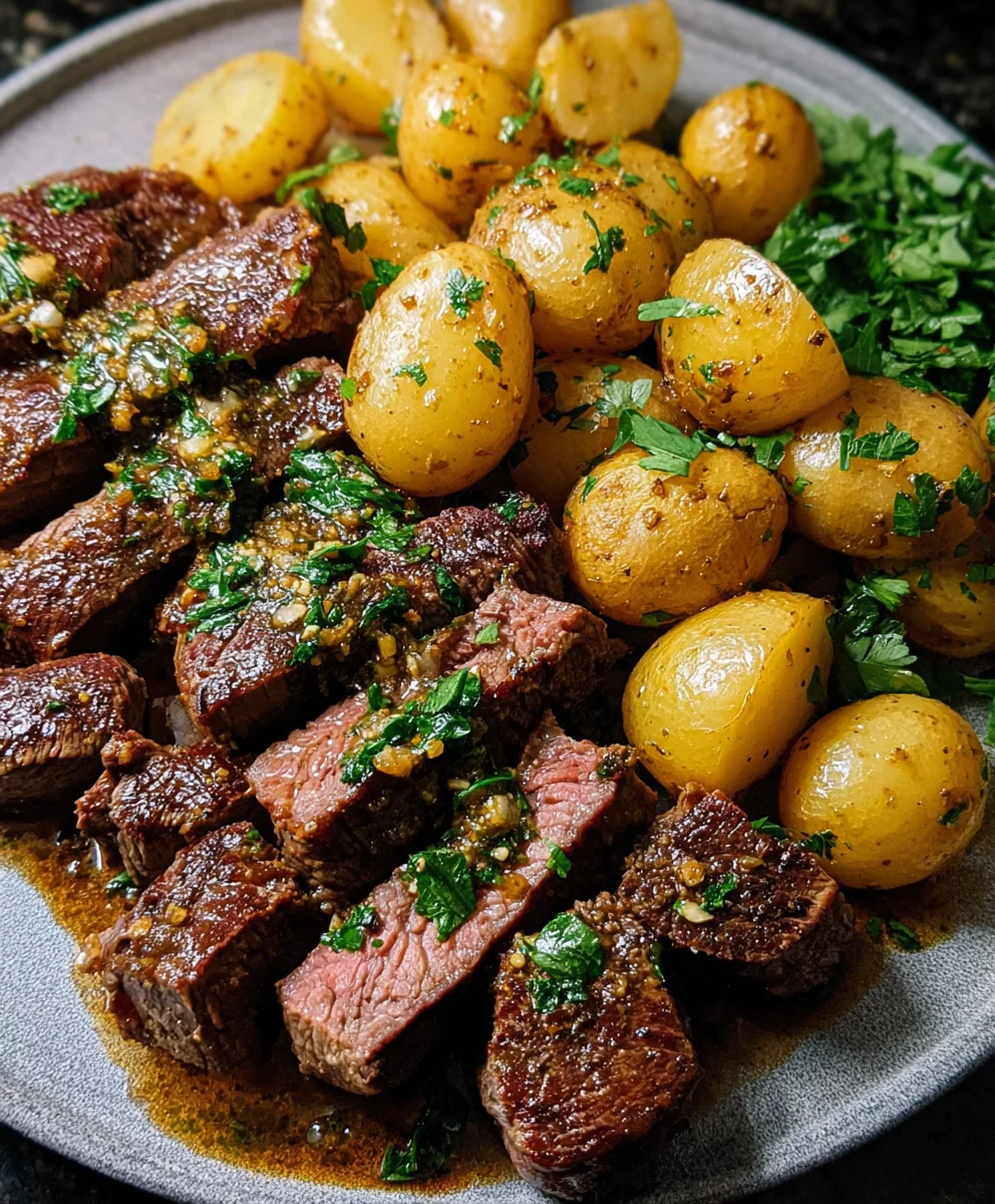 Garlic Butter Beef and Potatoes-Easy Dinner