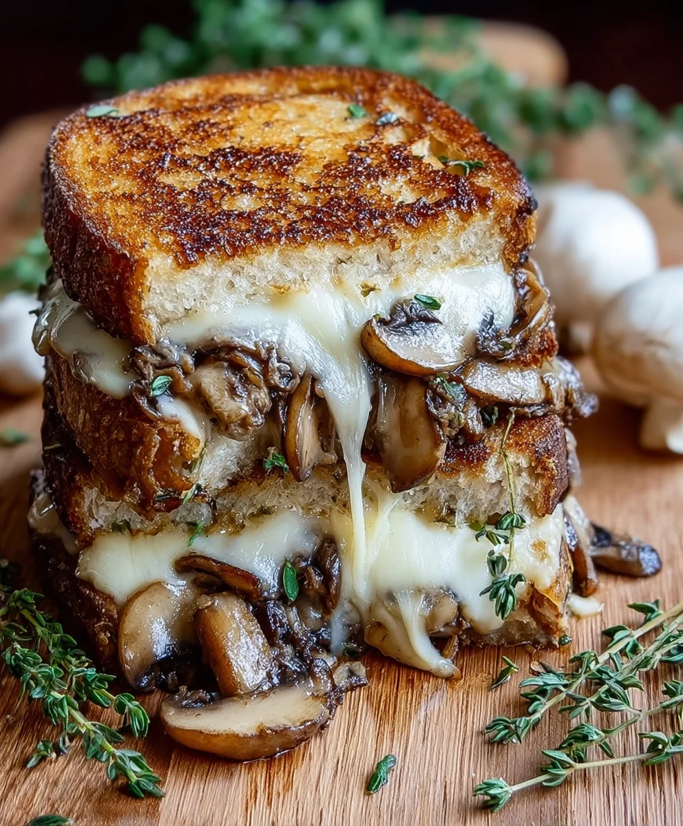 Caramelized Mushroom Grilled Cheese Sandwich Recipe