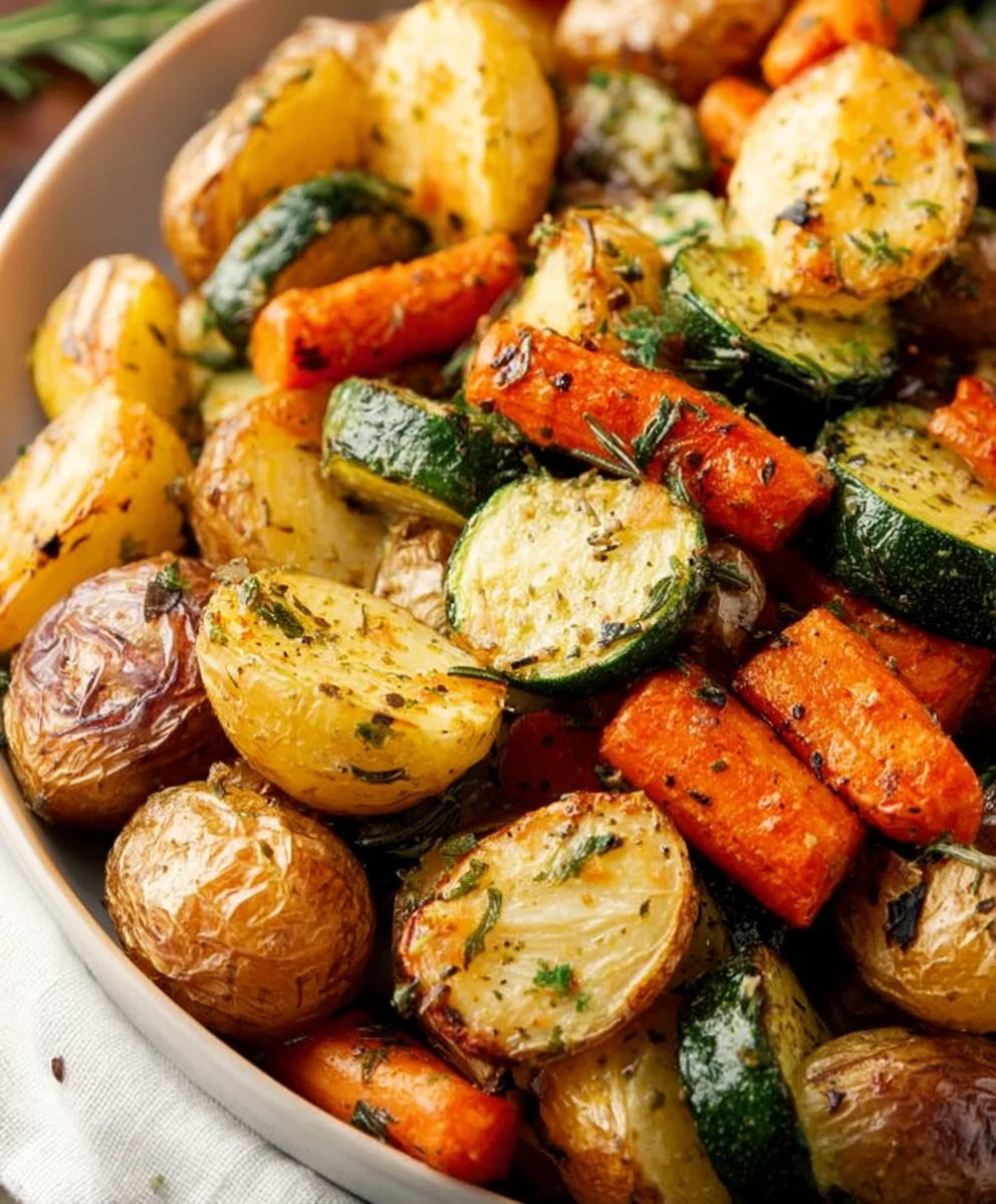 Garlic Herb Roasted Potatoes Carrots Zucchini