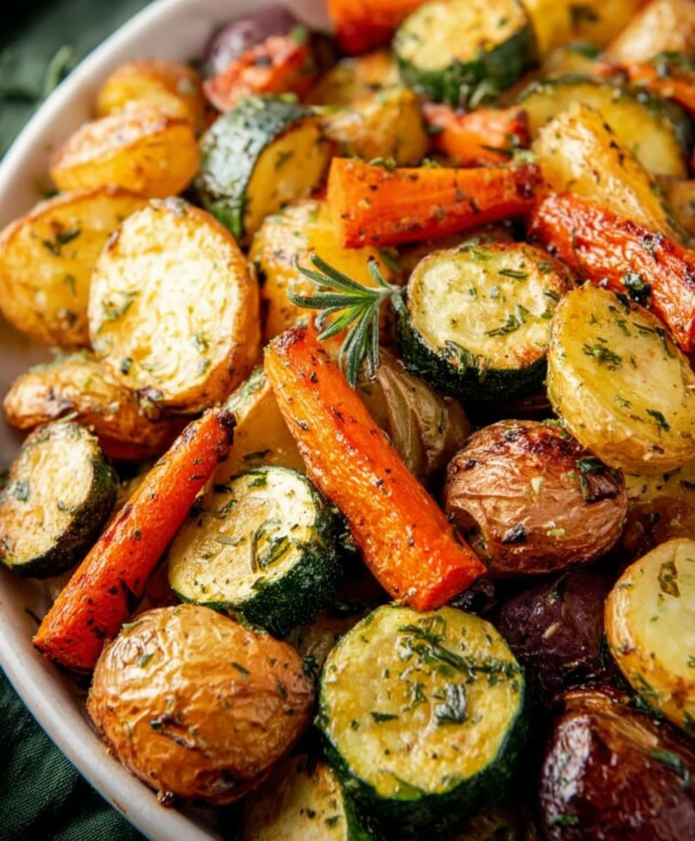 Garlic Herb Roasted Potatoes Carrots Zucchini