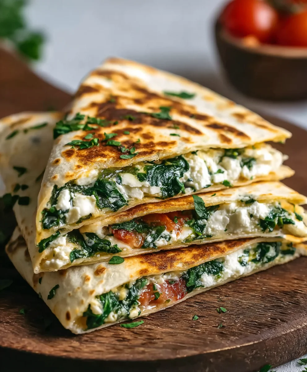 Spinach Feta Quesadillas - Easy & Delicious Recipe