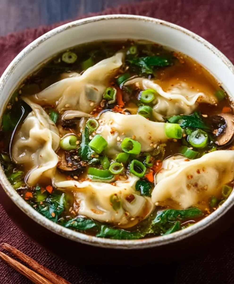 Hearty Beef Potsticker Soup Recipe- Quick & Flavorful