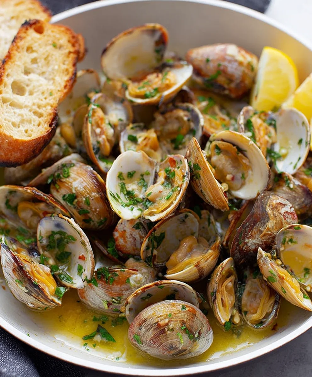 Garlic Butter Clams- Quick & Easy Seafood Dinner