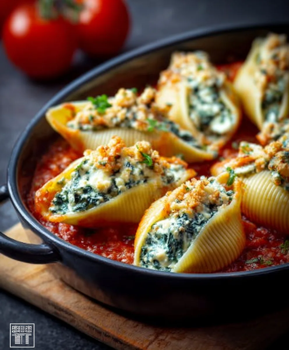 Easy Spinach Ricotta Stuffed Shells Dinner