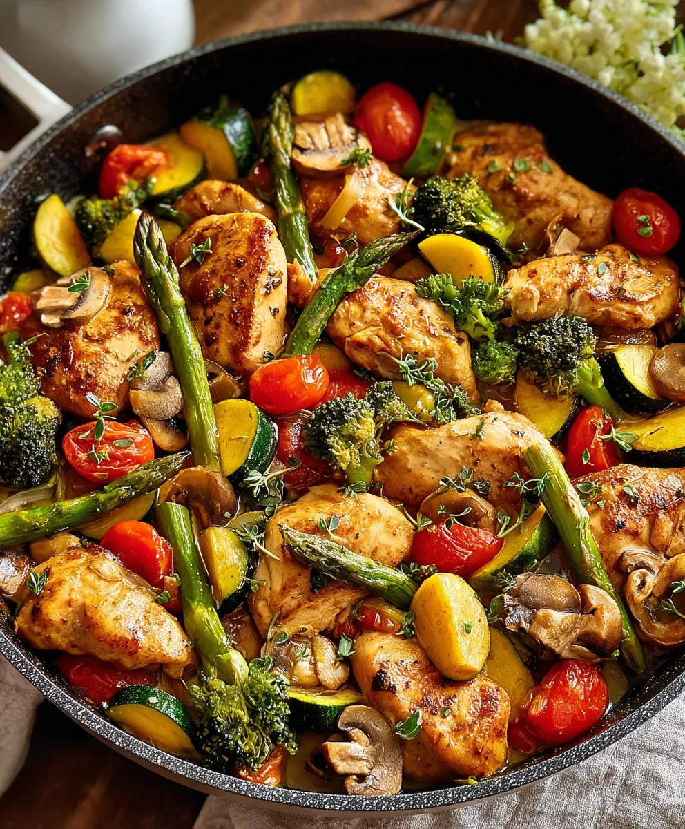 Healthy Chicken Vegetable Skillet- Quick & Easy Meal