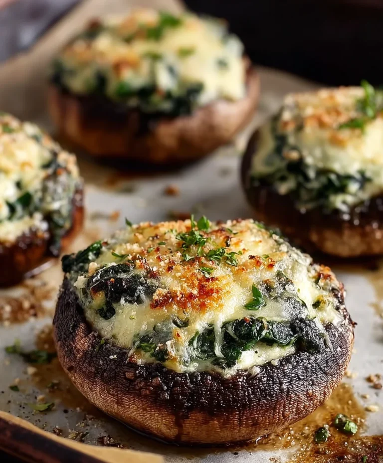 Spinach Cheese Stuffed Portobello Mushroom Recipe