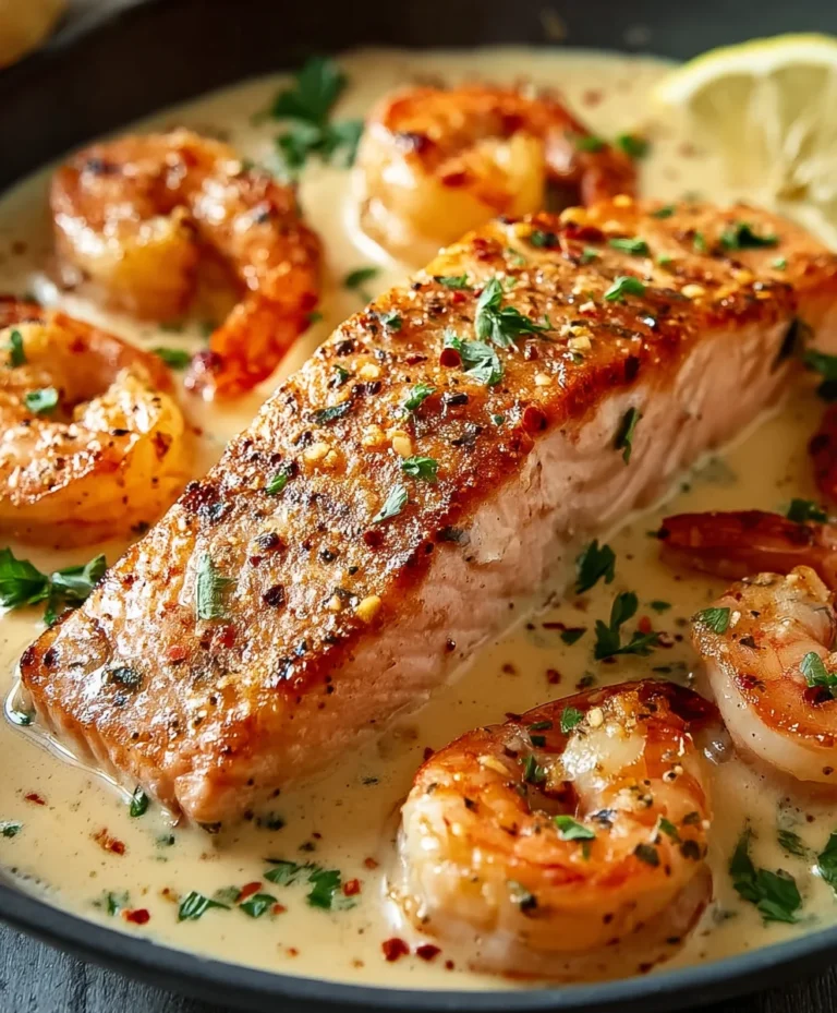 Creamy Cajun Salmon Shrimp Delight