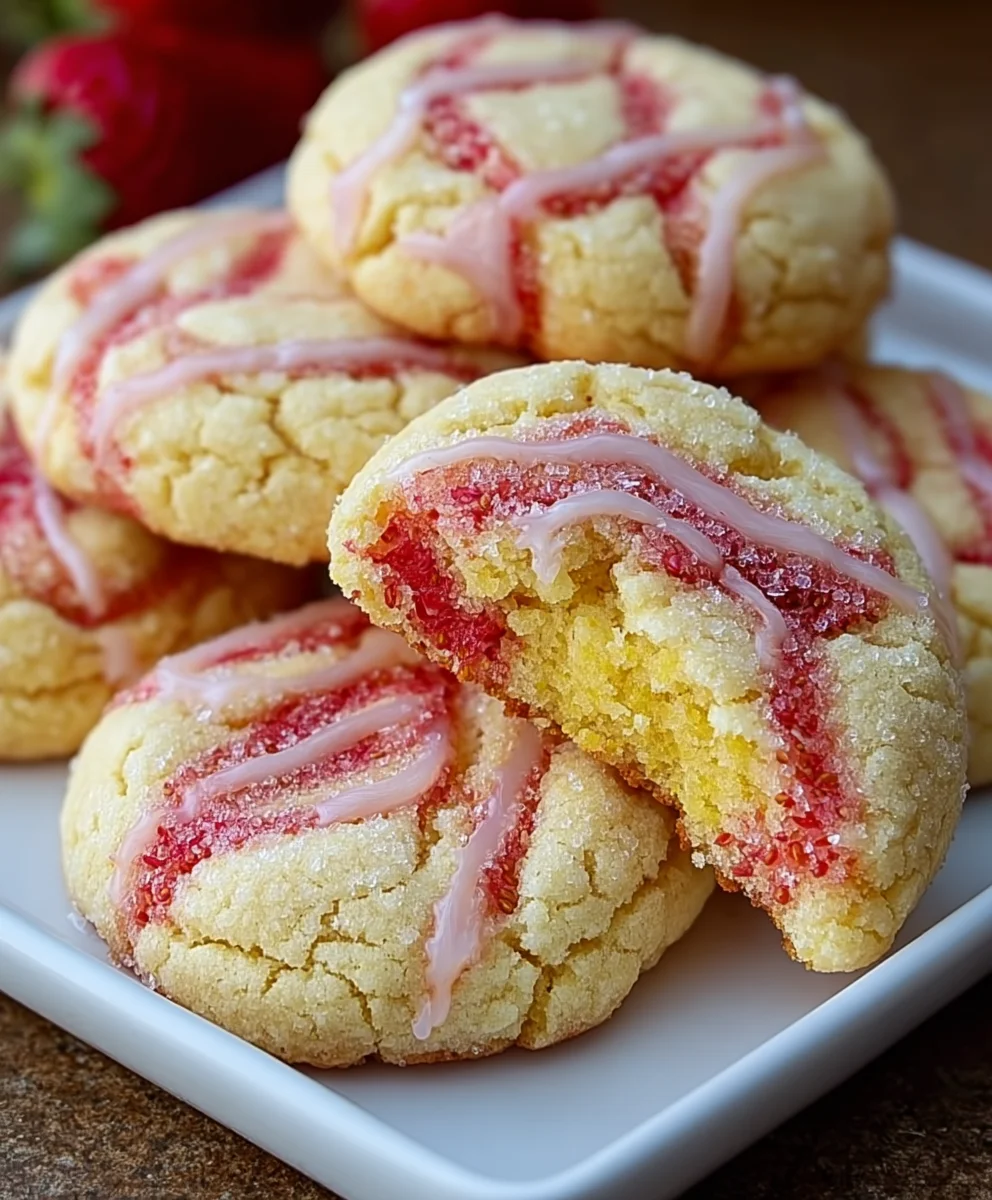 Strawberry Lemon Poundcake Cookies-Sweet & Zesty Treat