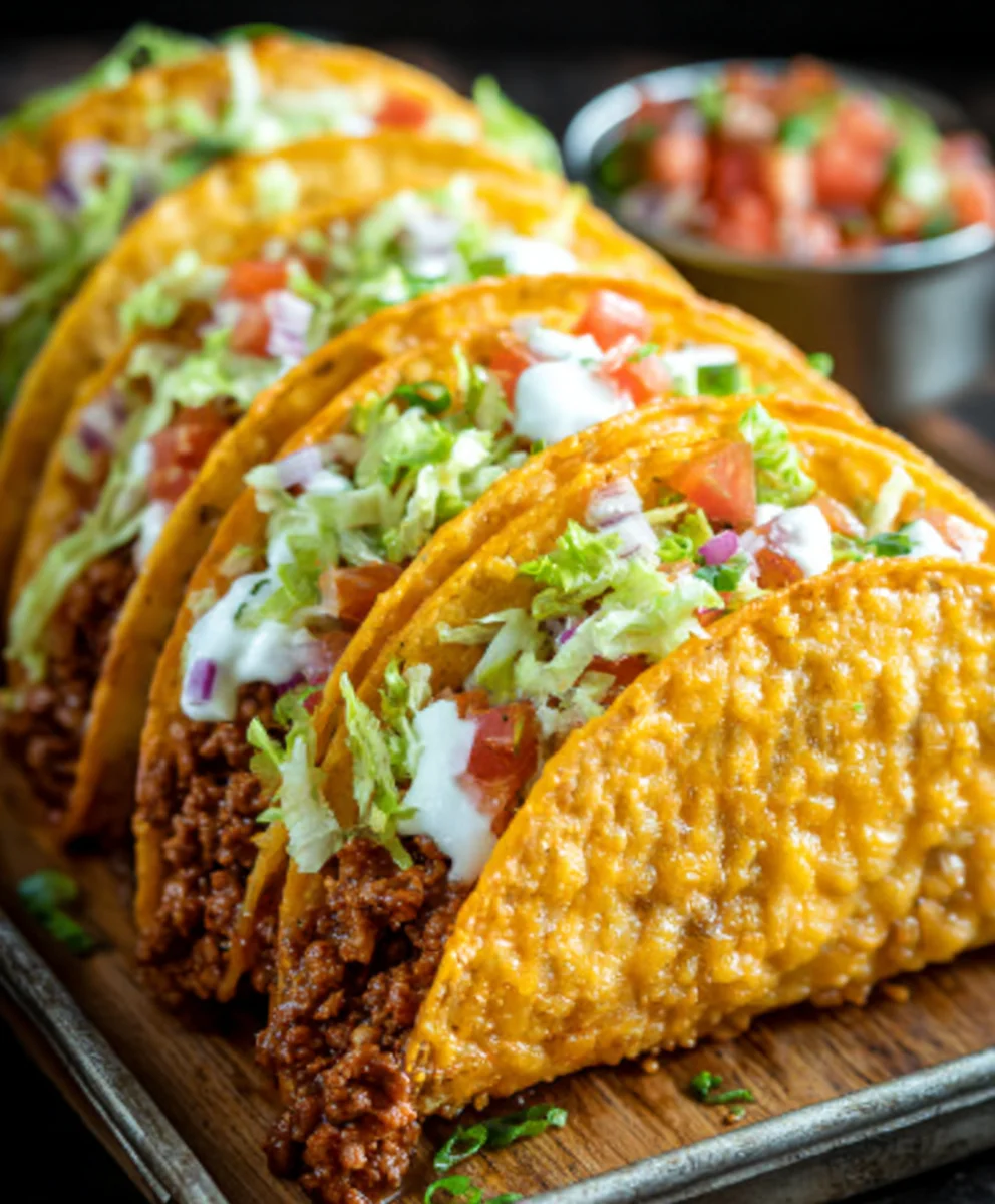Crispy Cheesy Tacos - Oven Baked Beef Recipe