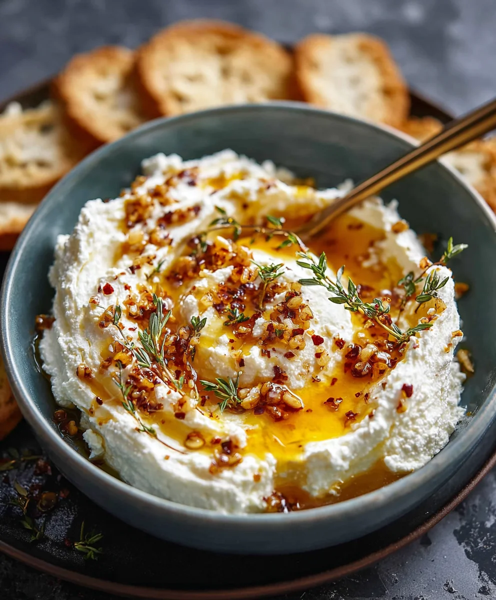 Spicy Ricotta Hot Honey Dip - Easy & Delicious