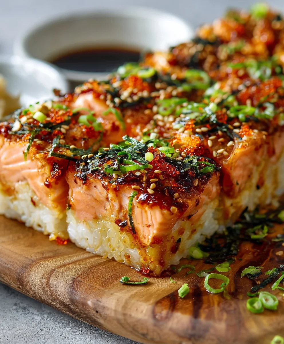 Spicy Salmon Sushi Bake-Easy Delicious Recipe
