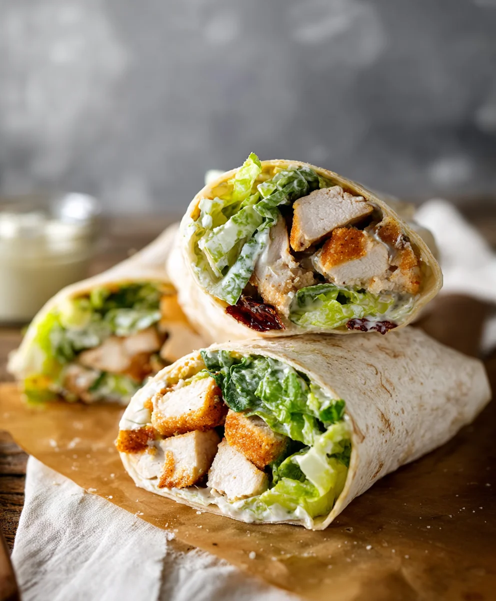 Easy Chicken Caesar Wraps Quick Lunch Recipe