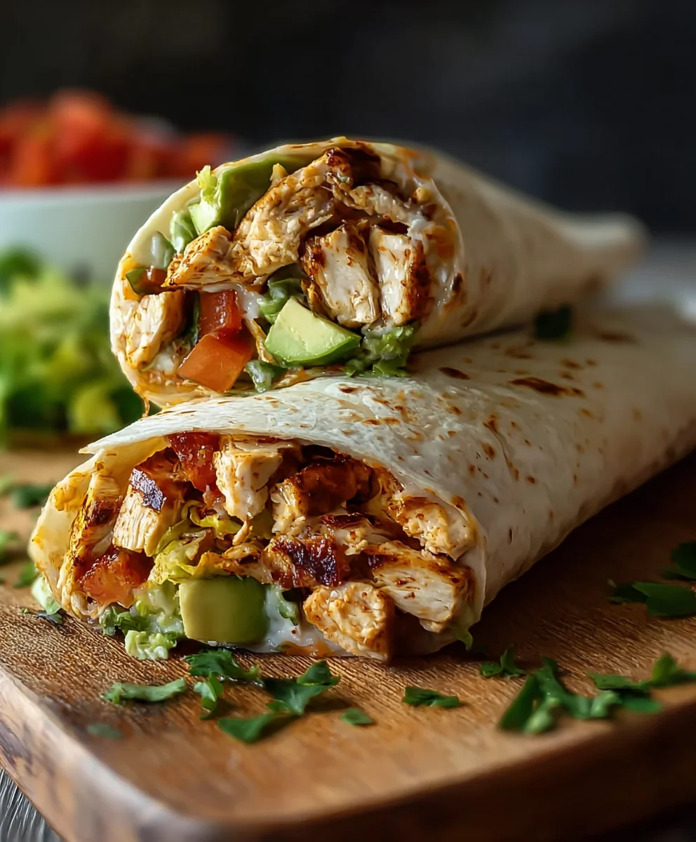 Easy Chicken Avocado Wrap Recipe- Healthy Lunch