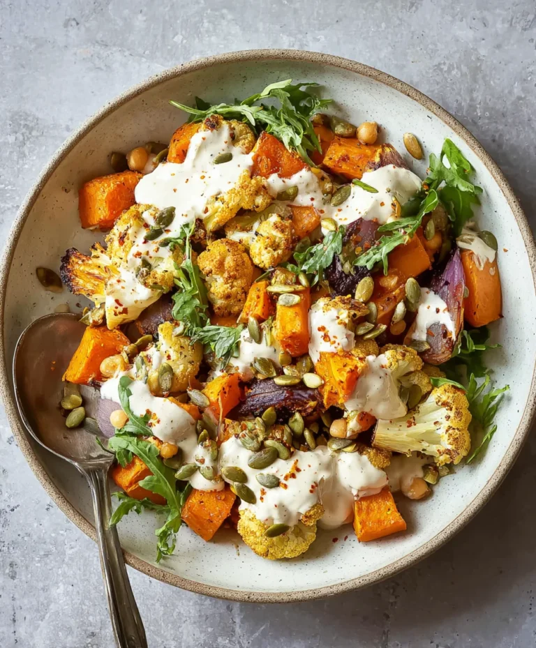 Roasted Veggie Glow Bowl-Tahini Yogurt Sauce