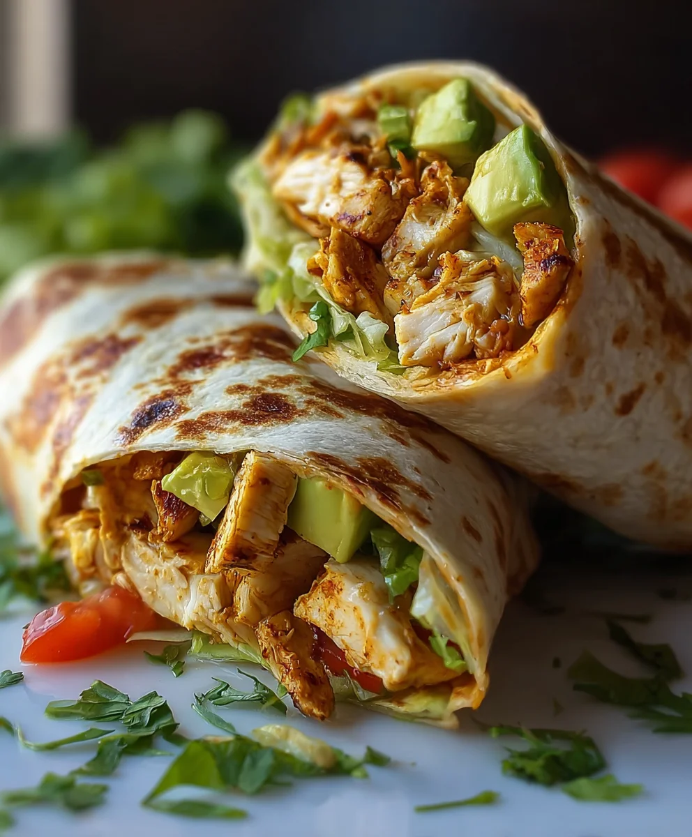 Easy Chicken Avocado Wrap Recipe- Healthy Lunch