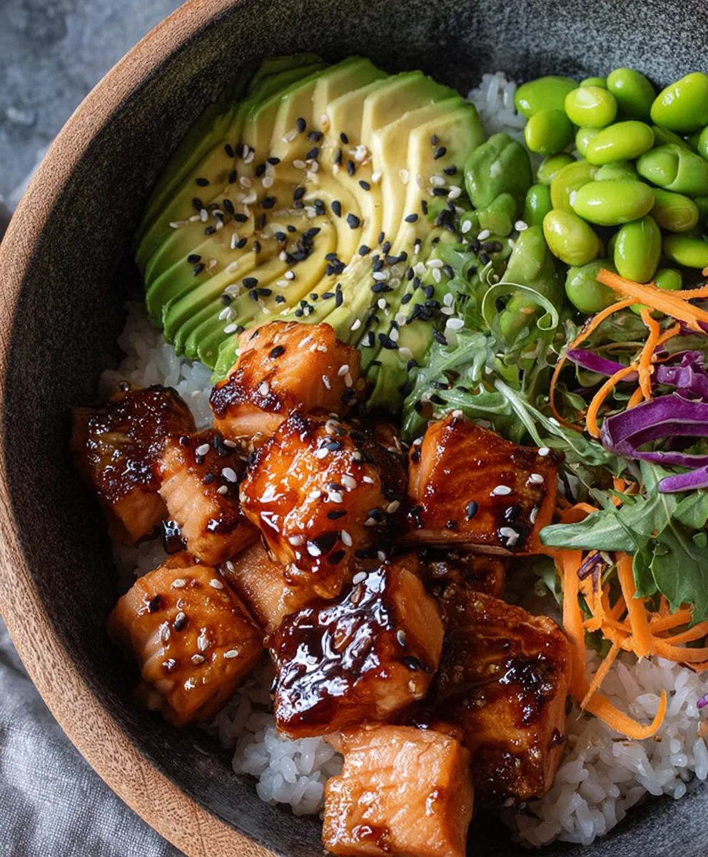 Easy Teriyaki Salmon Sushi Bowl Gluten-Free