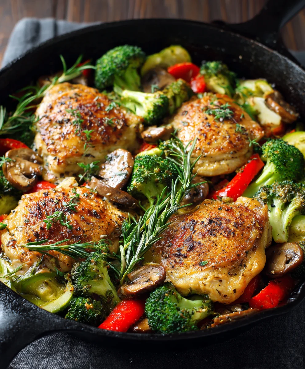 Healthy Low Carb Chicken Vegetable Skillet