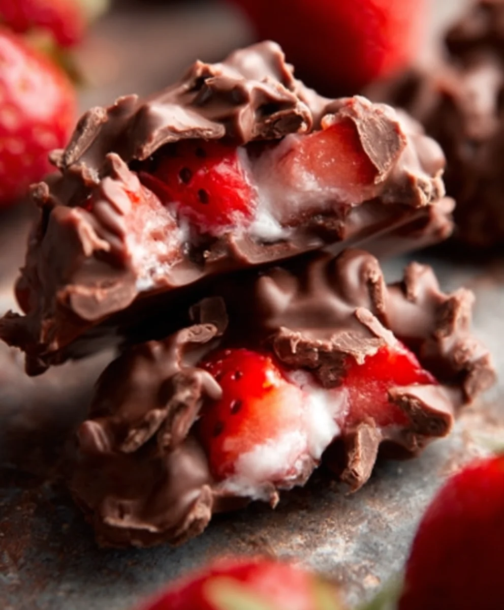 Chocolate Strawberry Yogurt Clusters Easy Snack Recipe