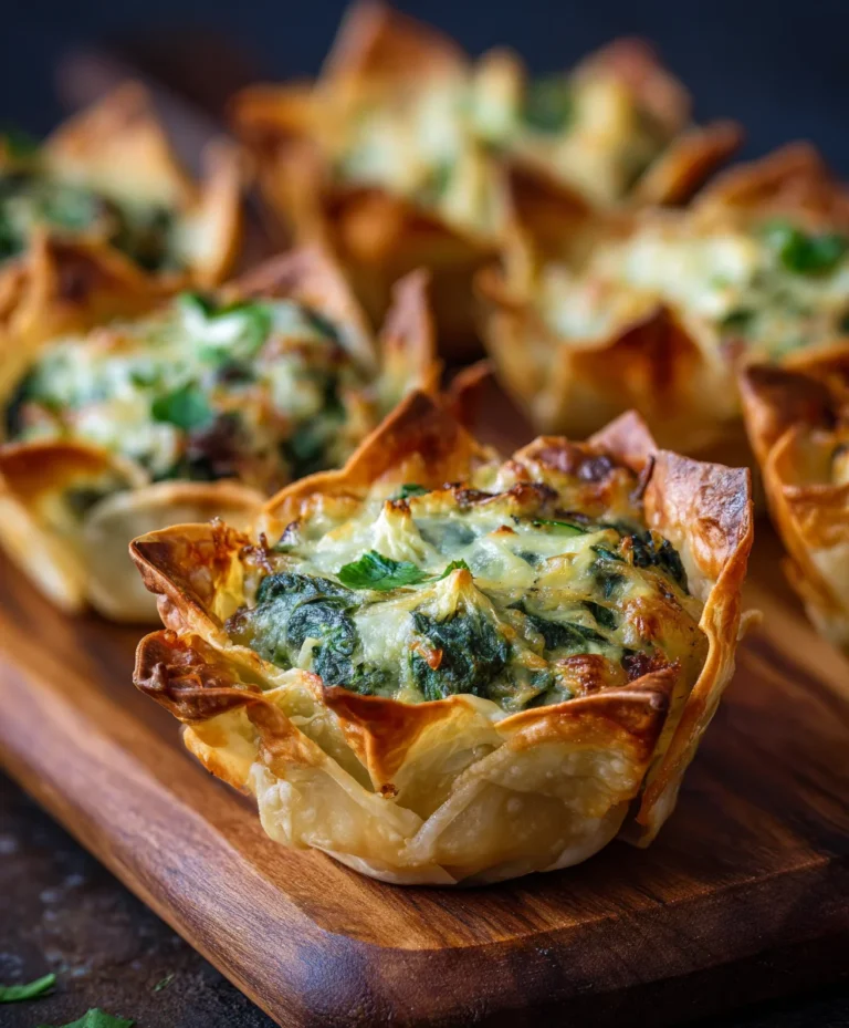 Spinach Artichoke Wonton Cups-Easy Party Appetizer