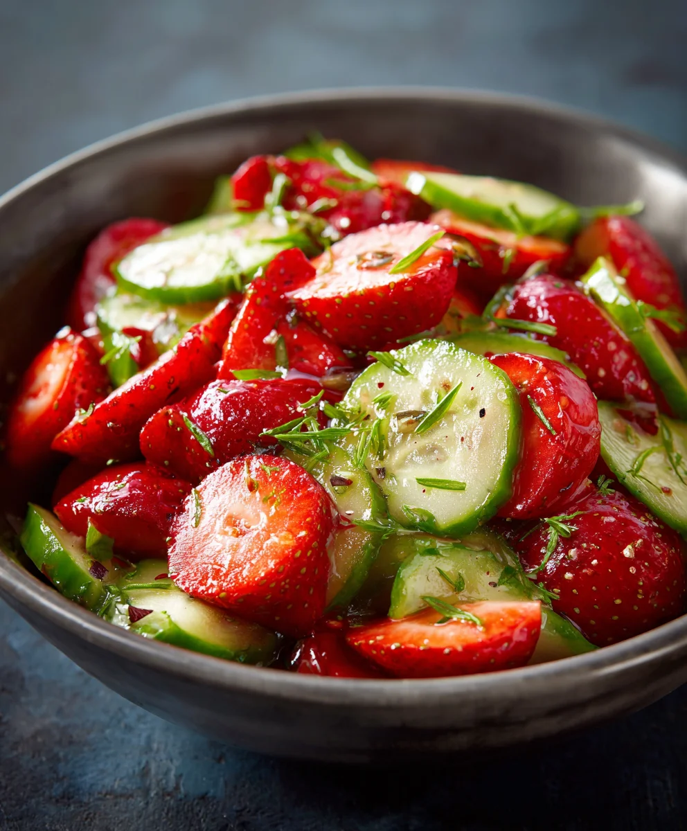 Refreshing Cucumber Strawberry Salad Recipe-Light & Easy