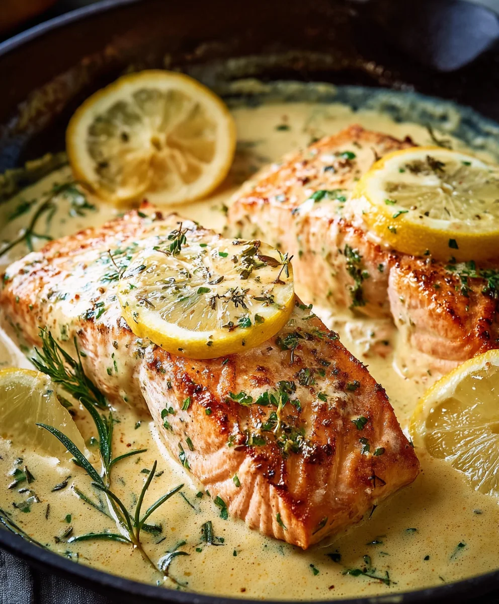 Creamy Lemon Butter Salmon-Easy Quick Recipe