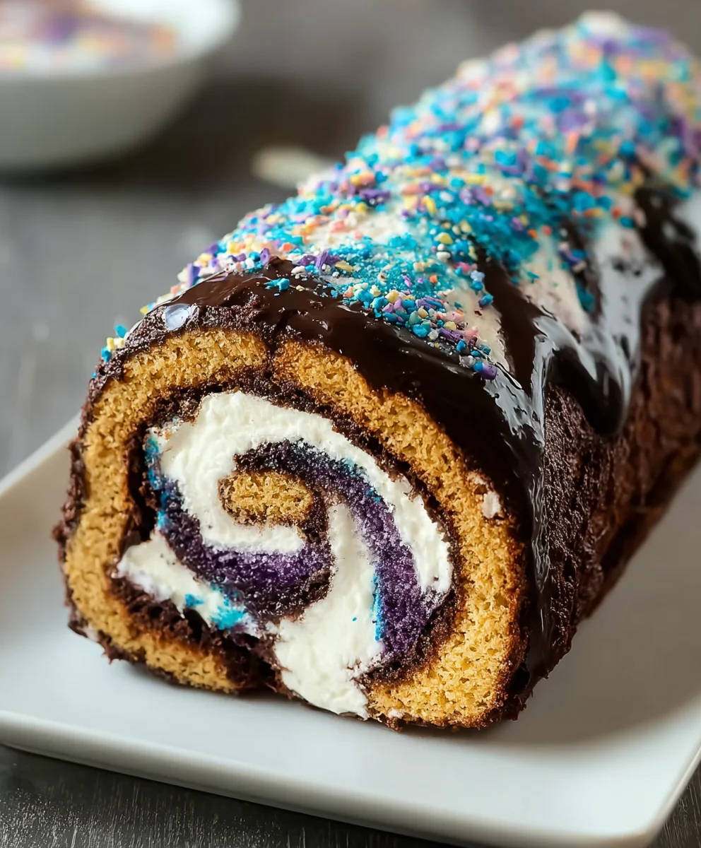 Galaxy Cake Roll - Stunning Swirls & Cosmic Flavor