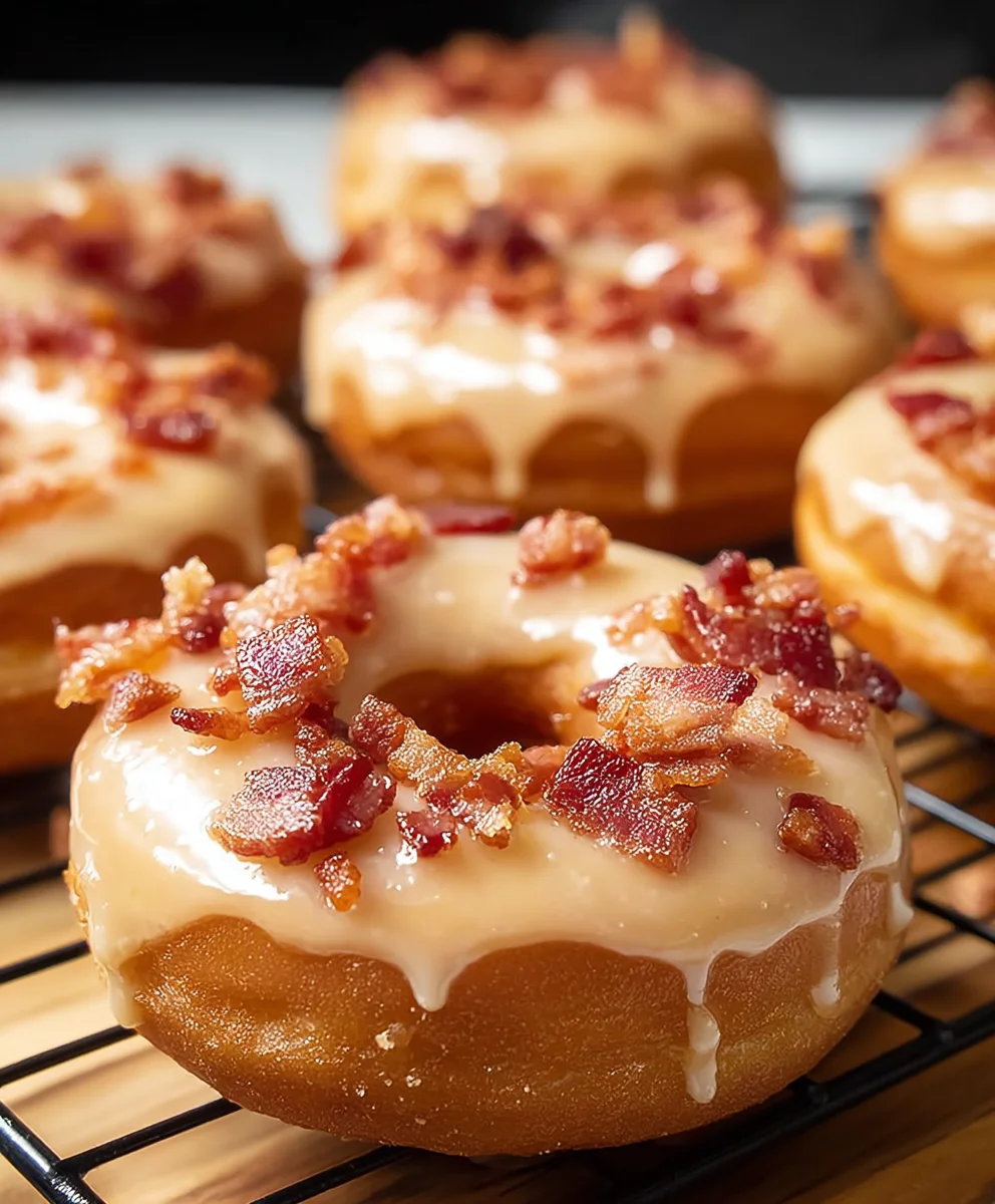 Maple Beef Beef Bacon Doughnuts- Sweet Savory Delight