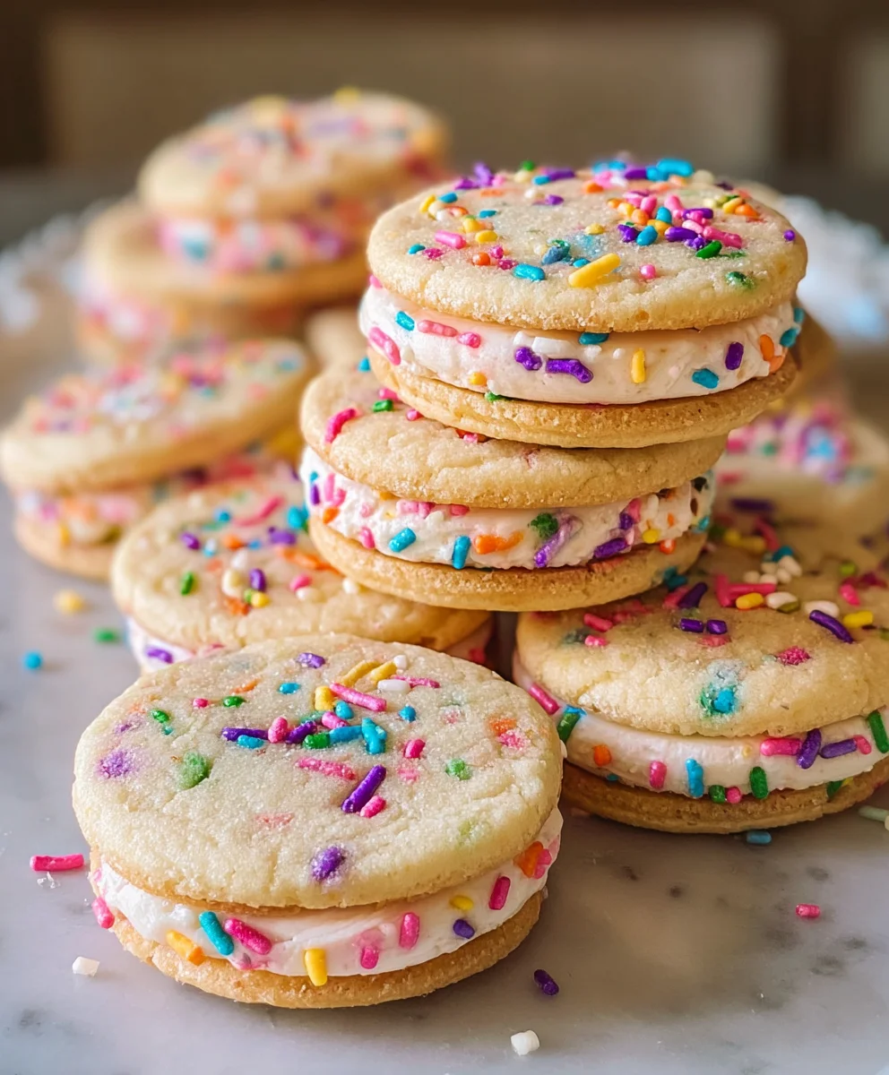 Funfetti Sandwich Cookies-Easy & Delicious Treat