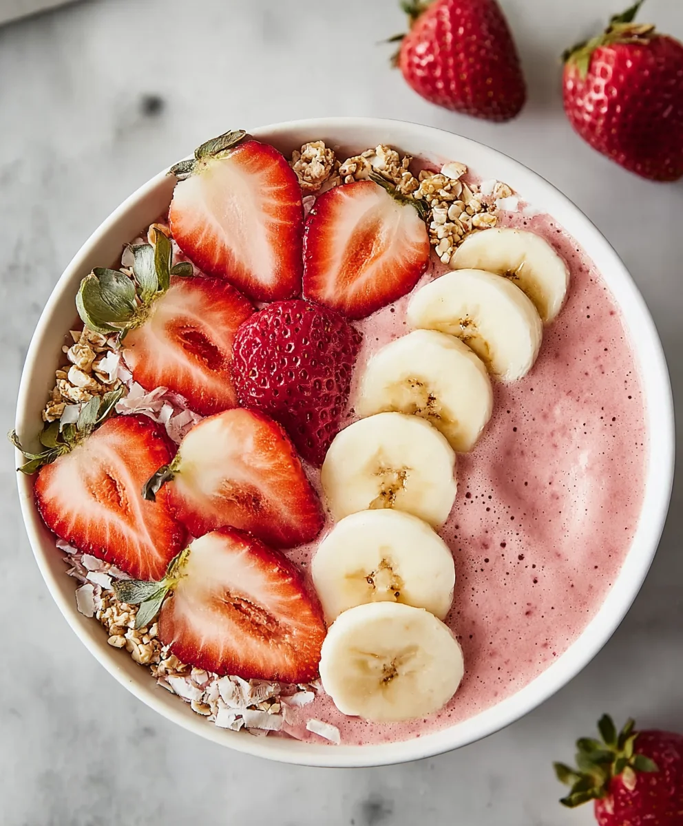 Strawberry Banana Smoothie Bowl-Healthy & Delicious