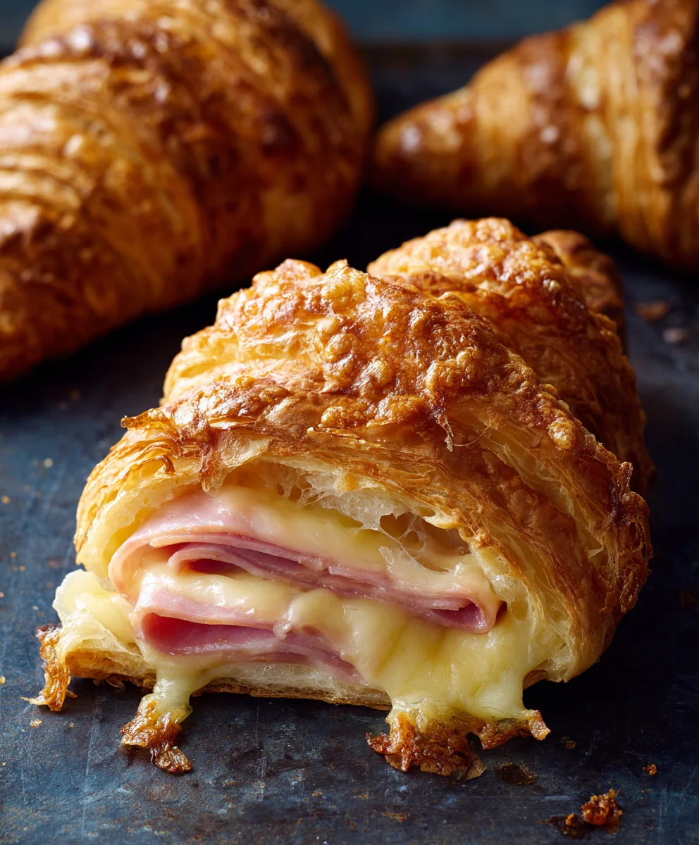 Baked Beef Beef Ham Cheese Croissants Recipe