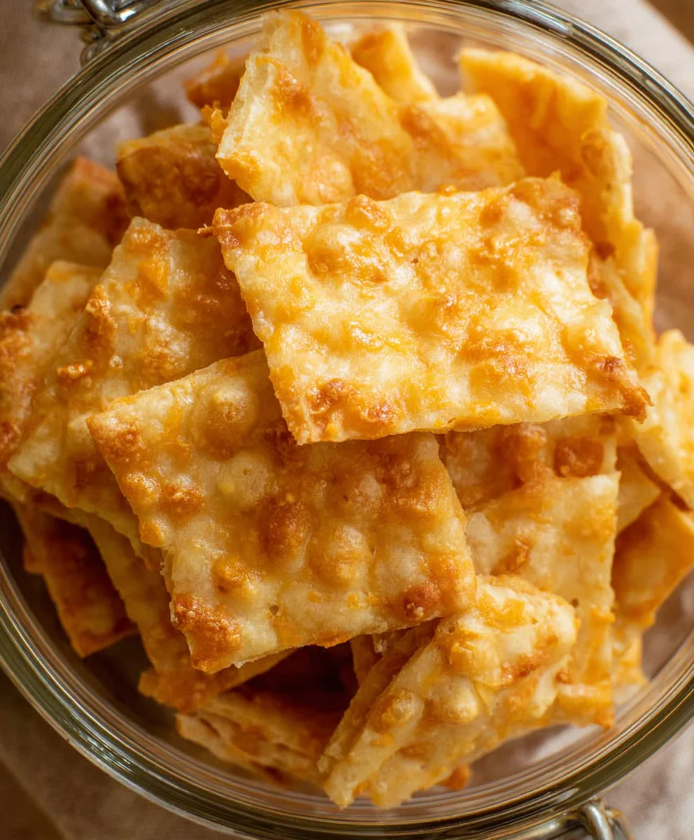 Sourdough Cheddar Crackers - Crispy Cheesy Homemade Bites