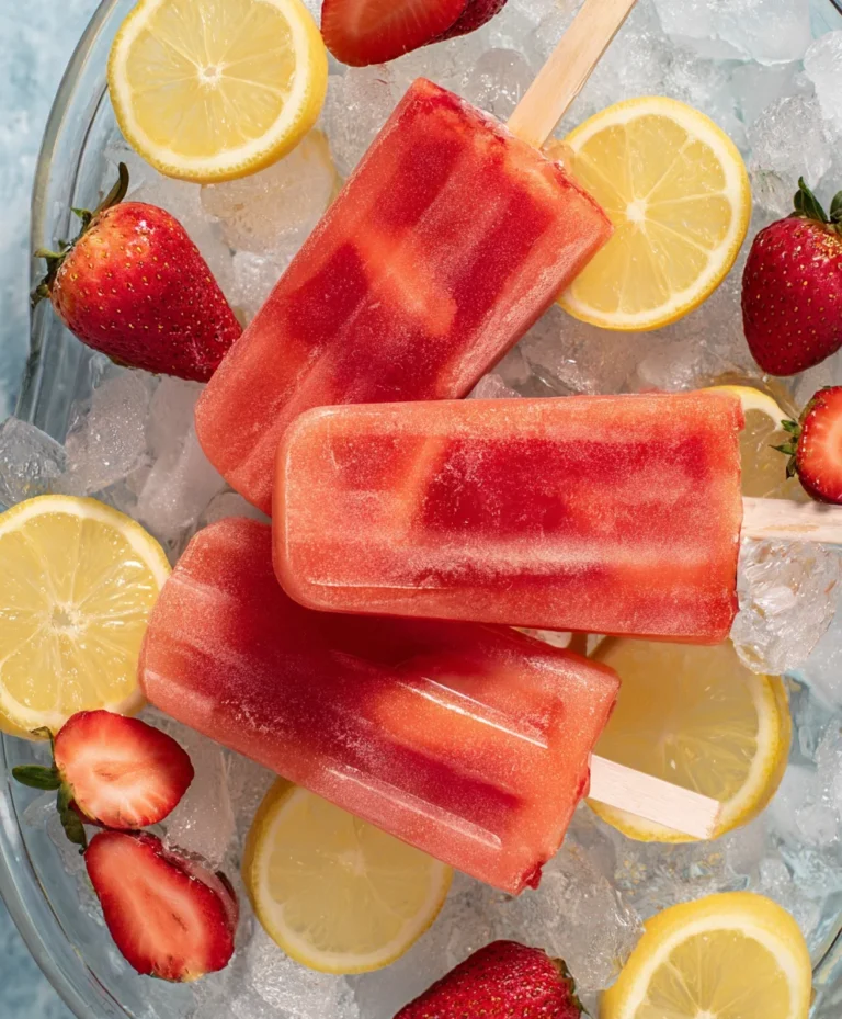 Easy Strawberry Lemonade Popsicles-Cool Summer Treat