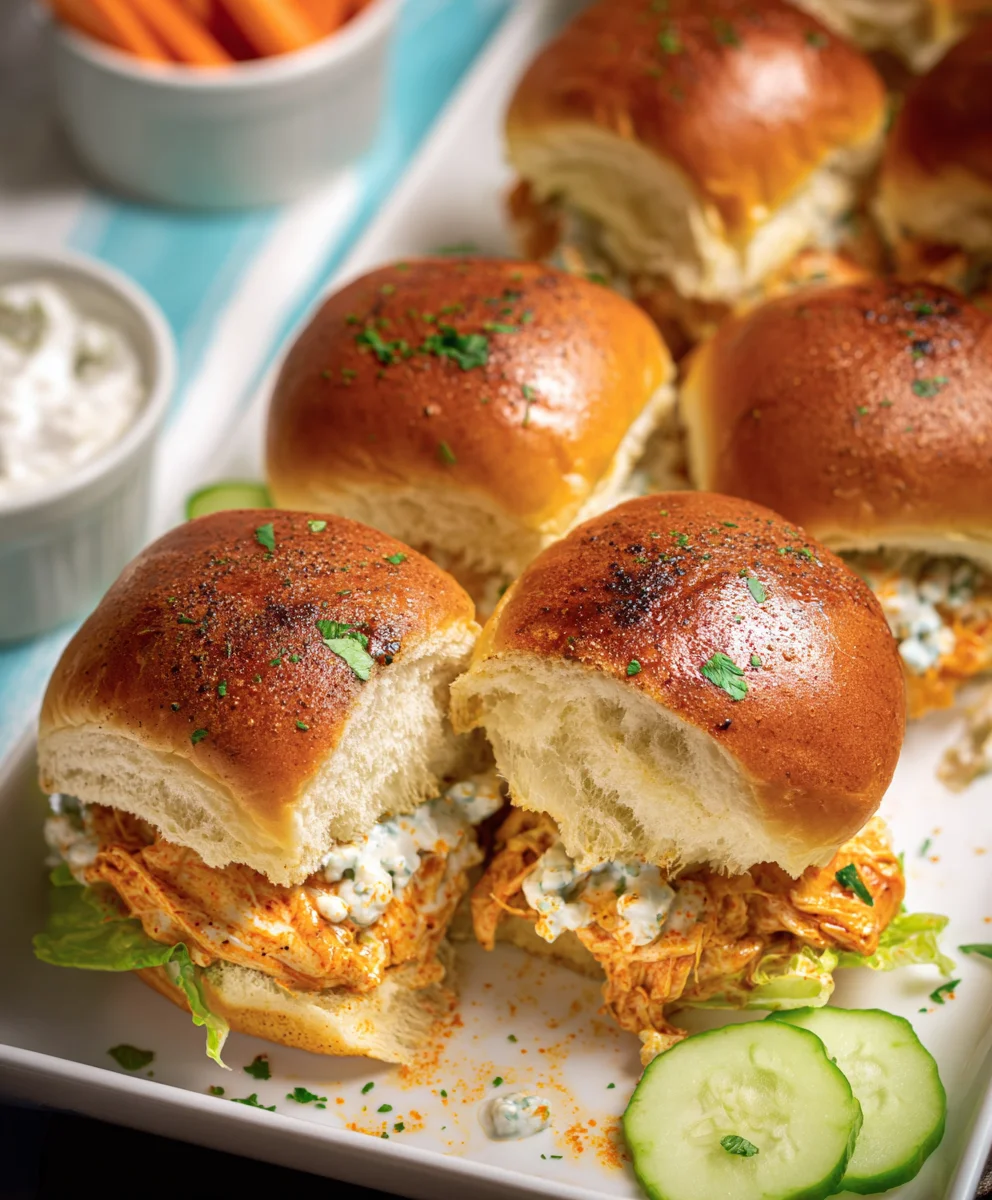 Spicy Buffalo Chicken Sliders-Easy Appetizer
