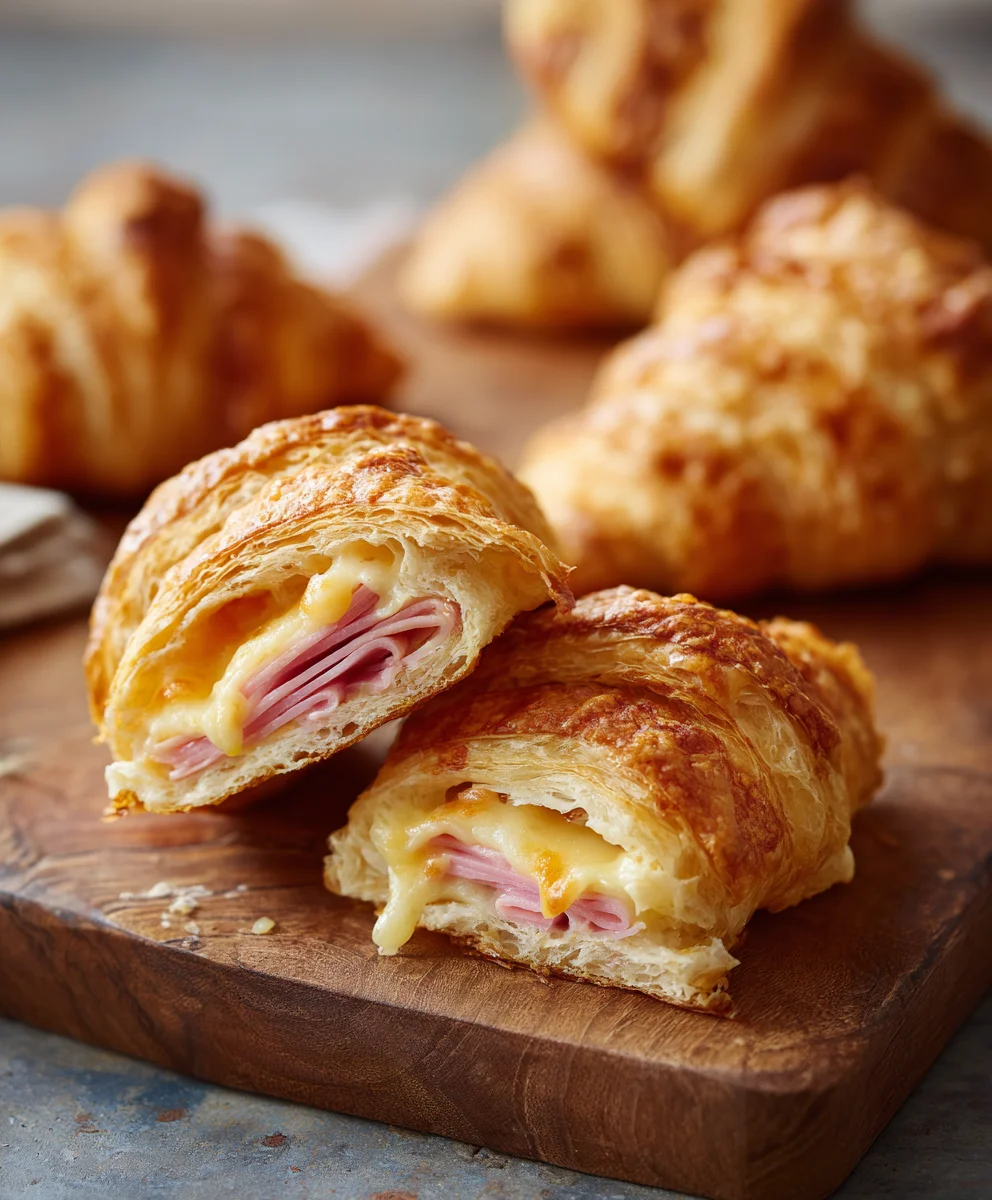 Baked Beef Beef Ham Cheese Croissants Recipe