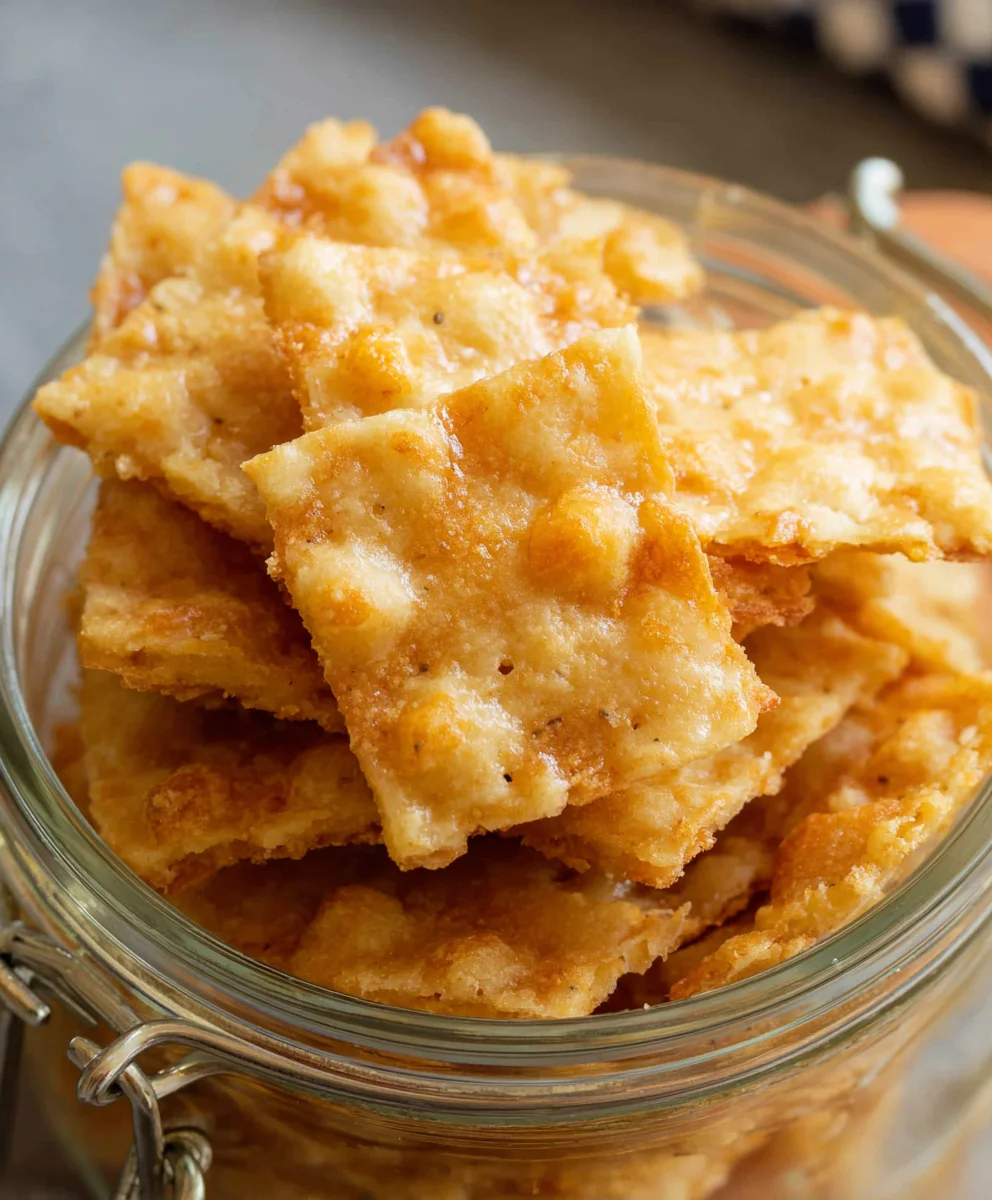 Sourdough Cheddar Crackers - Crispy Cheesy Homemade Bites