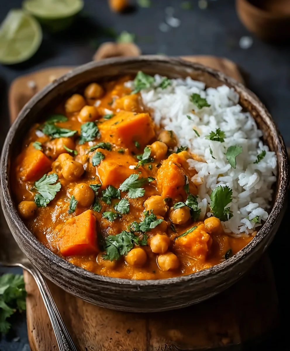 Sweet Potato Chickpea Curry - Easy & Flavorful