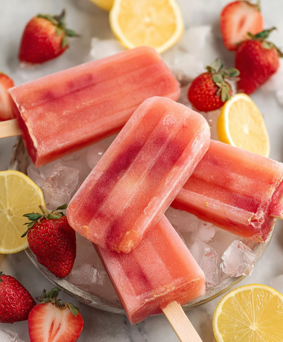 Easy Strawberry Lemonade Popsicles-Cool Summer Treat