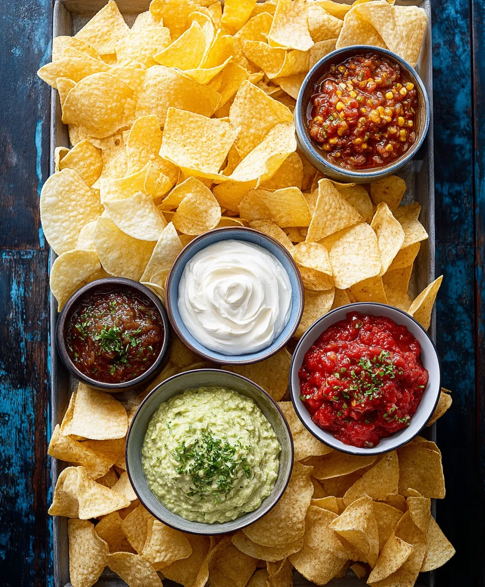Easy Chips and Dip Platter Recipe - Crowd Pleaser