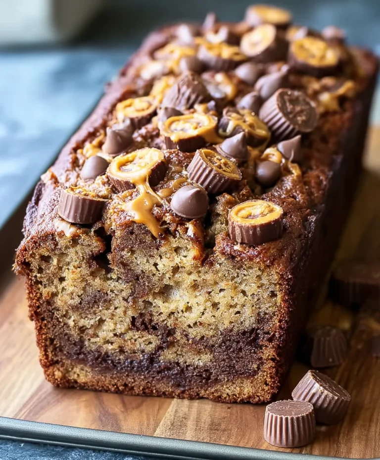 Reeses Peanut Butter Banana Bread-Best Recipe
