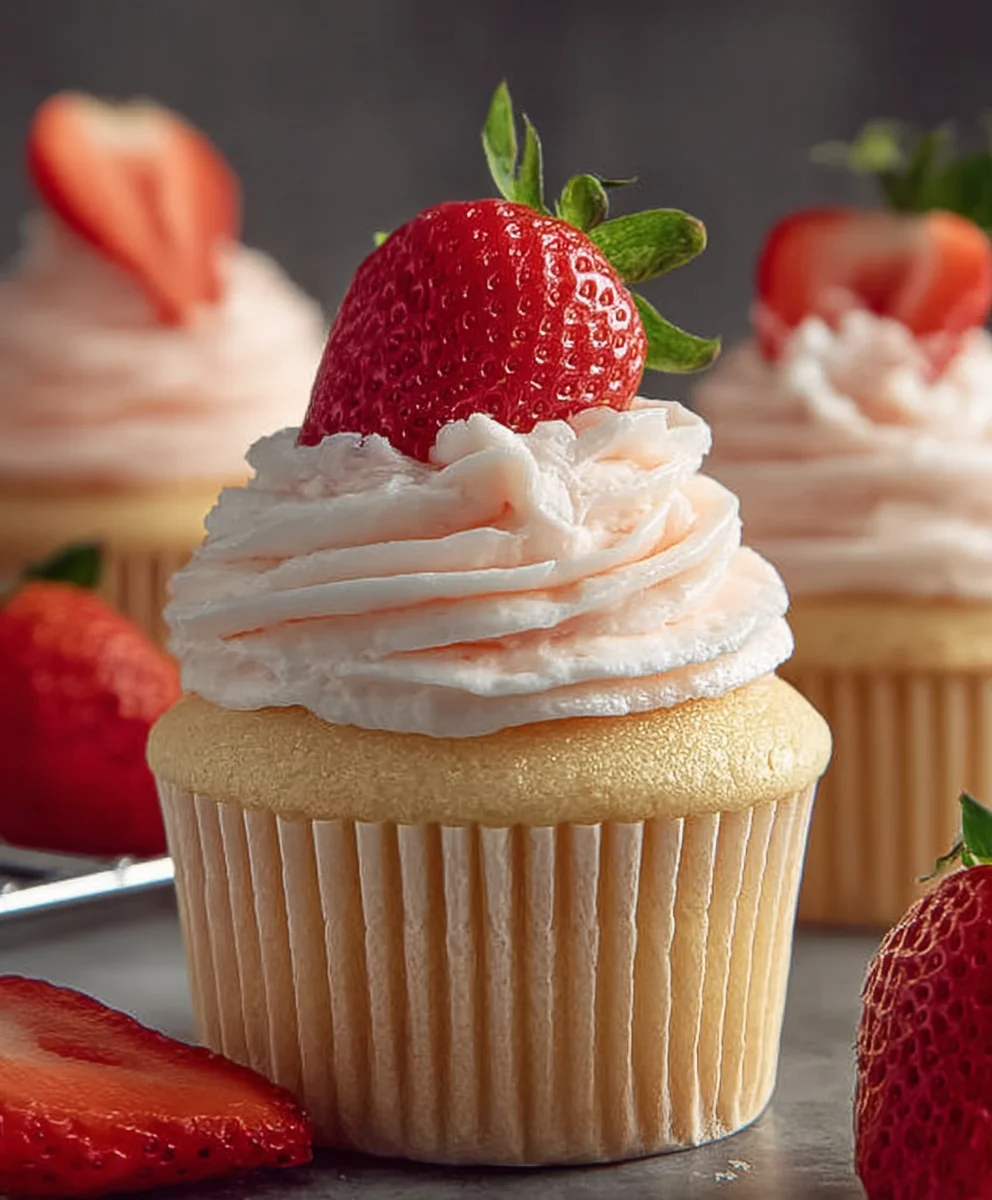 Easy Fresh Strawberry Cupcakes - Perfect Dessert