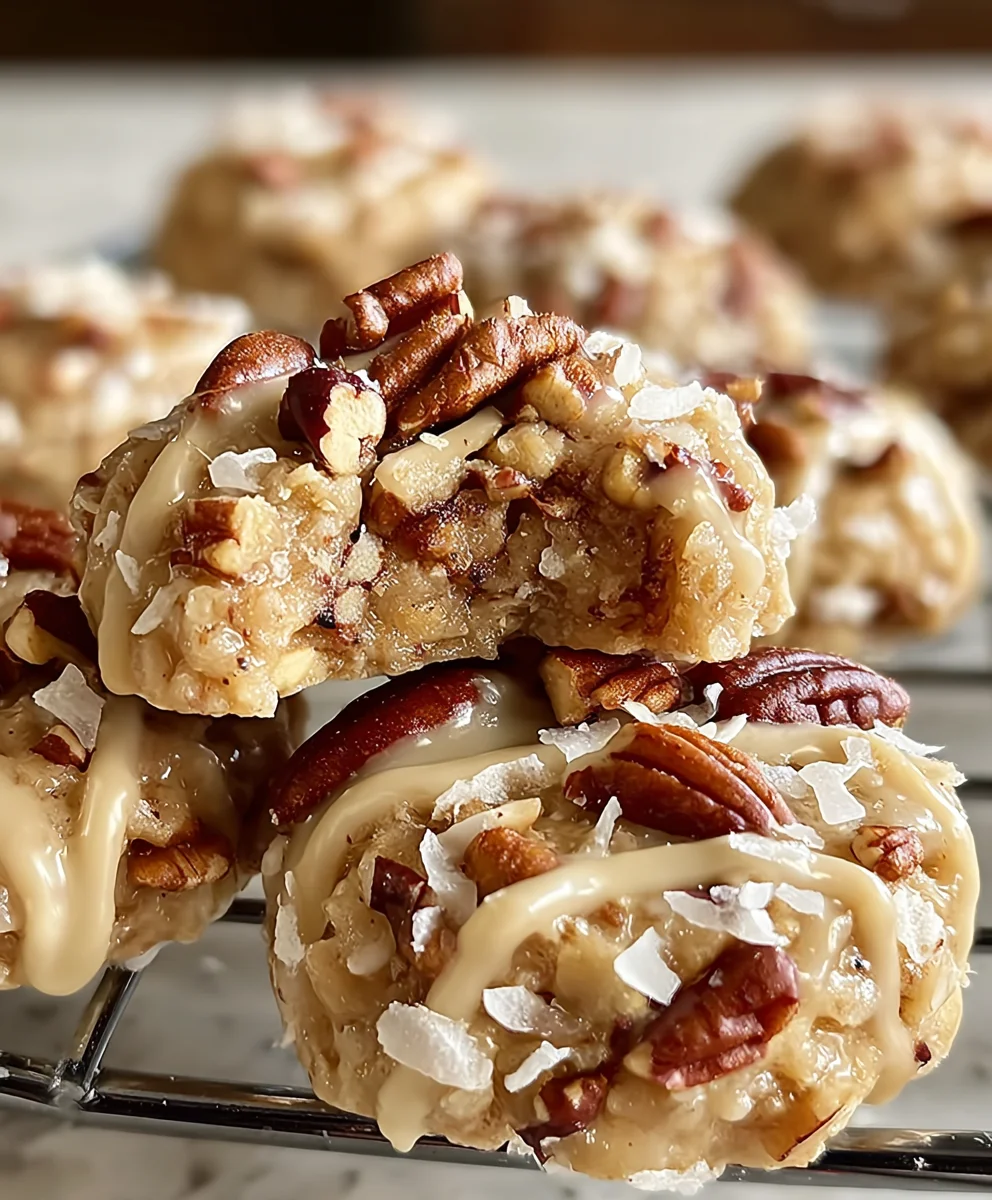 No Bake Pecan Coconut Praline Cookies Easy Recipe