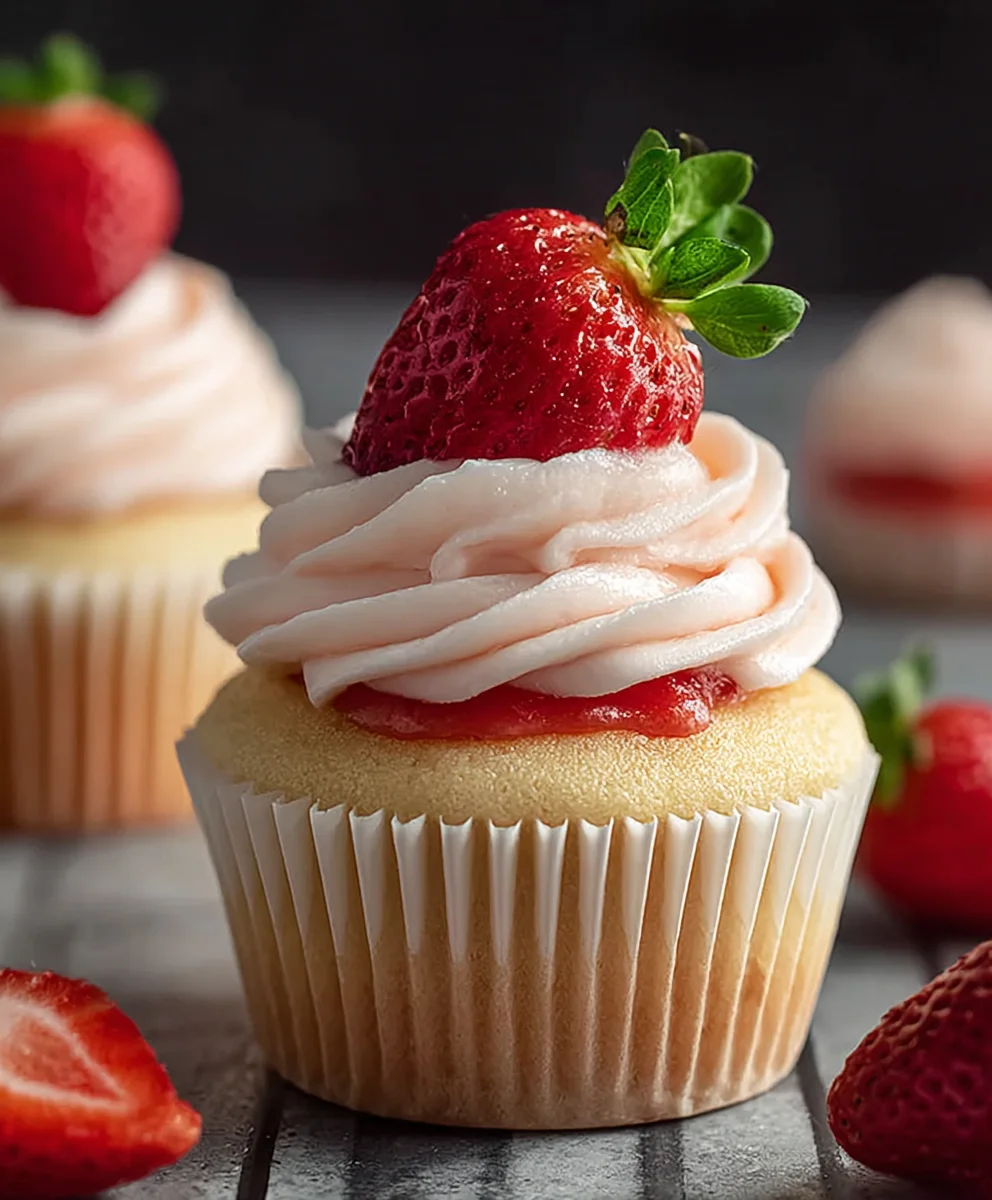Easy Fresh Strawberry Cupcakes - Perfect Dessert