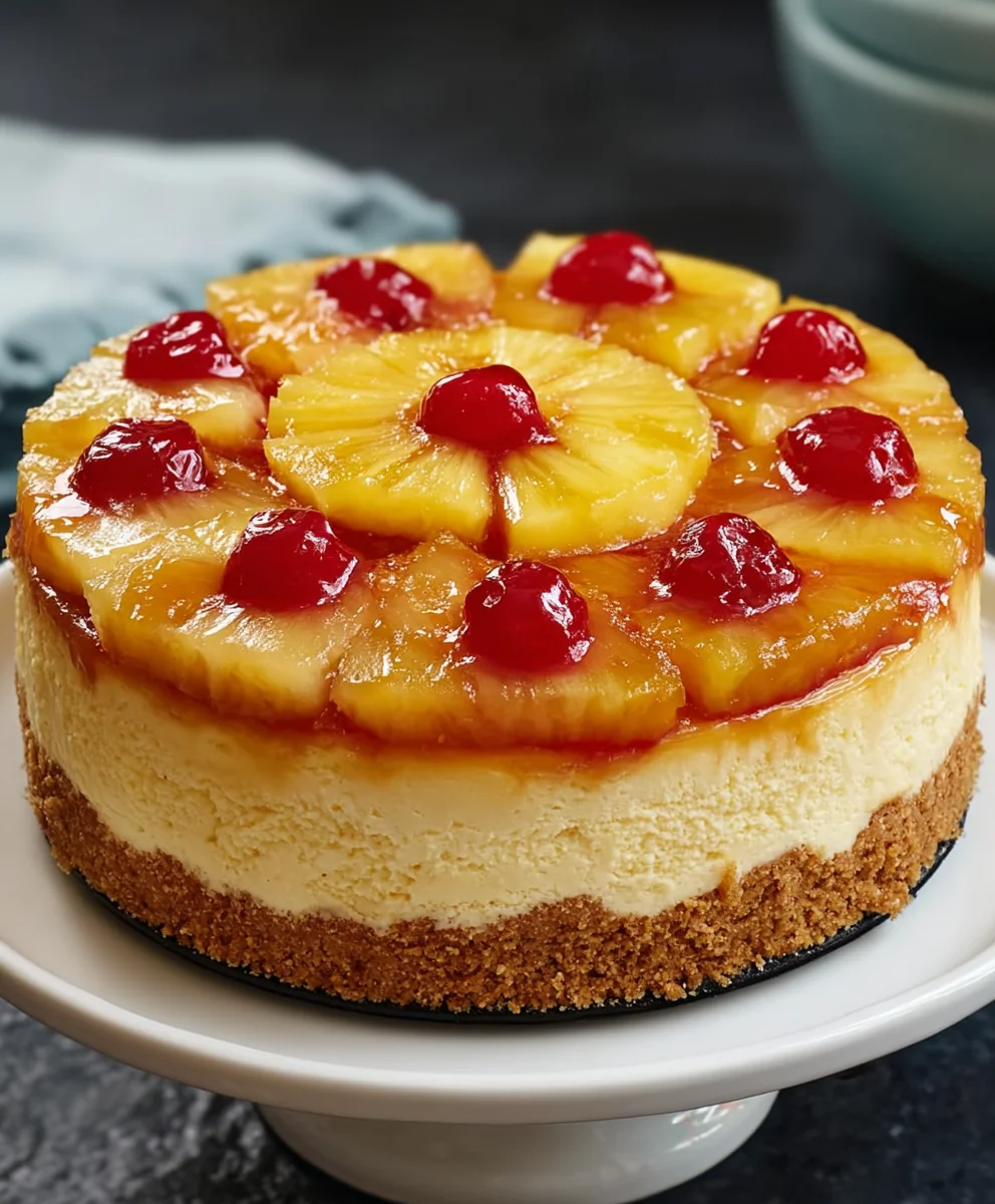 Pineapple Upside-Down Cheesecake-Delicious Dessert