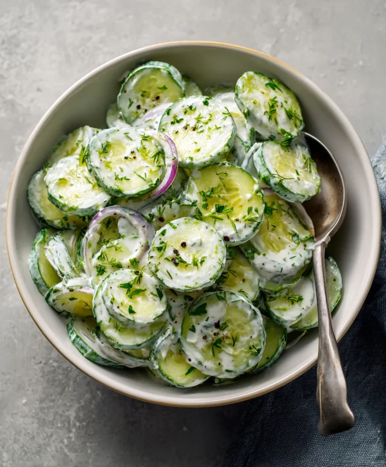 Creamy Cucumber Salad- Refreshing & Easy Recipe
