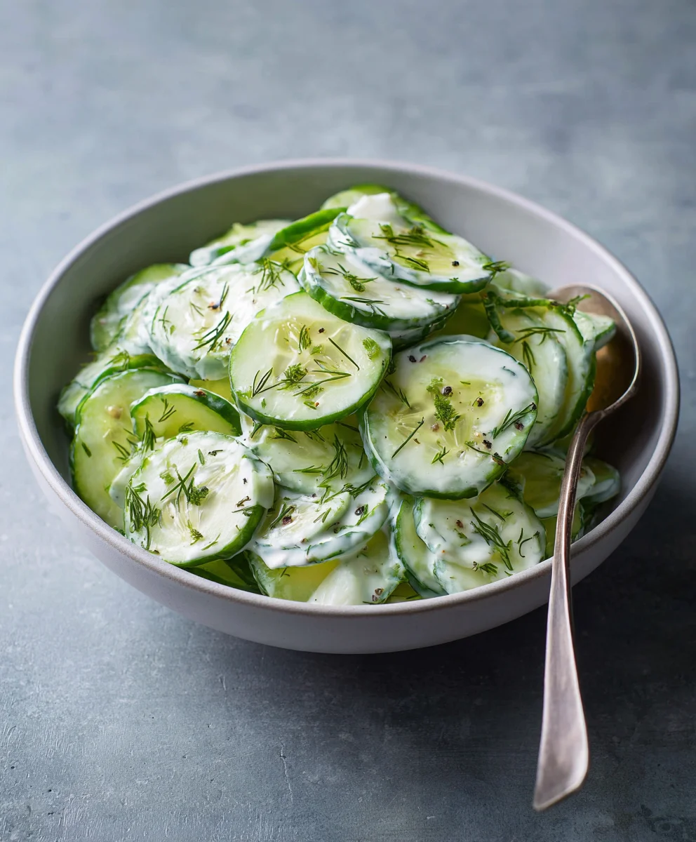 Creamy Cucumber Salad- Refreshing & Easy Recipe