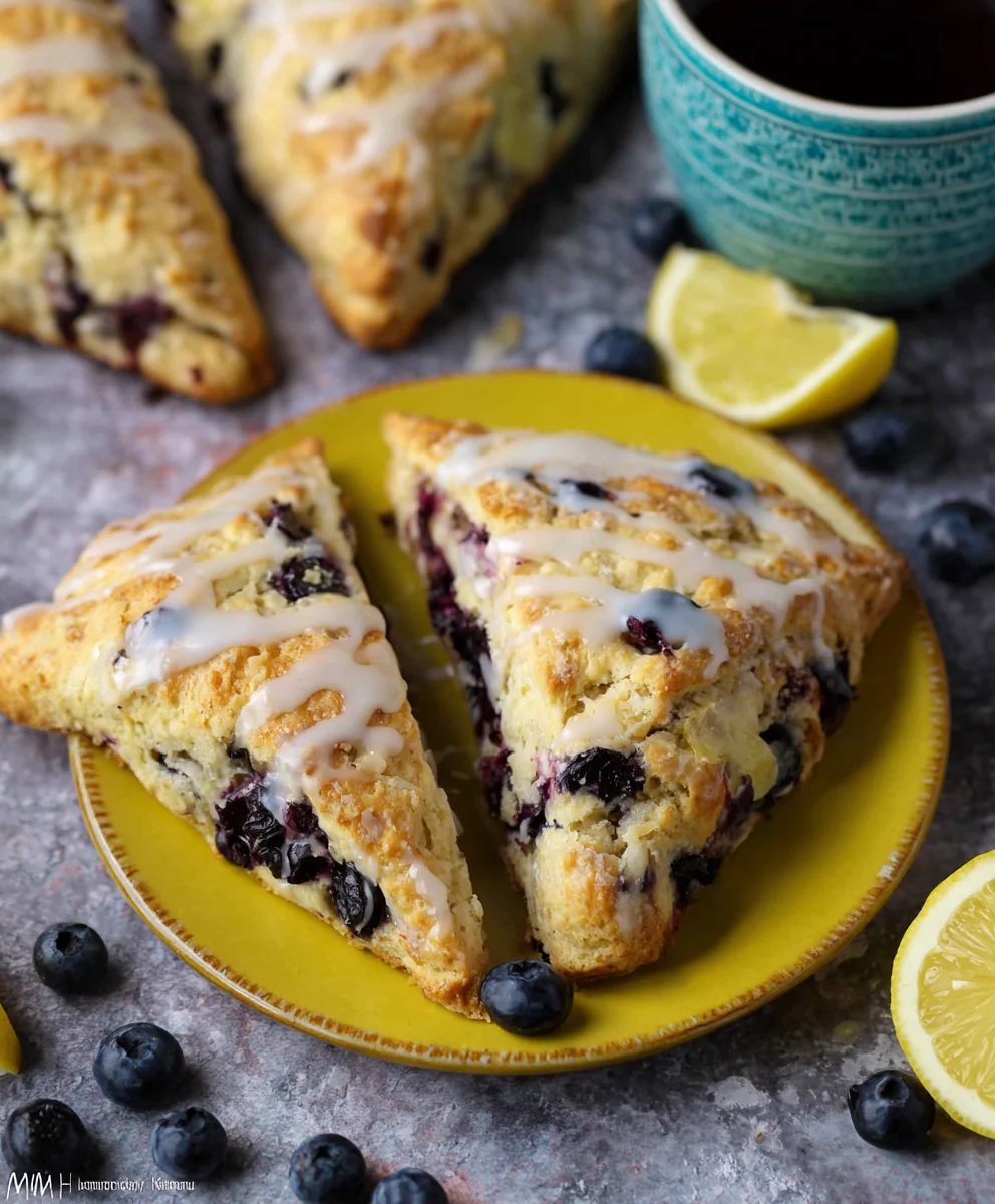 Sourdough Discard Blueberry Lemon Scones-Easy Recipe